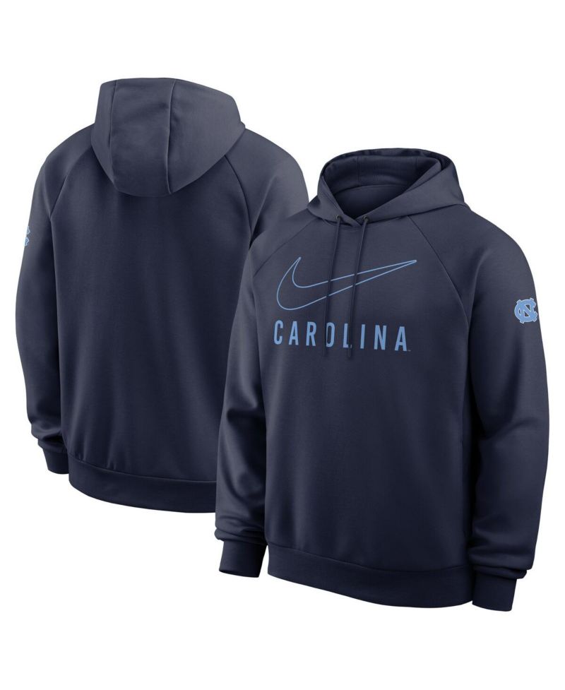 Men's Navy North Carolina Tar Heels Premium Raglan Performance Pullover Hoodie