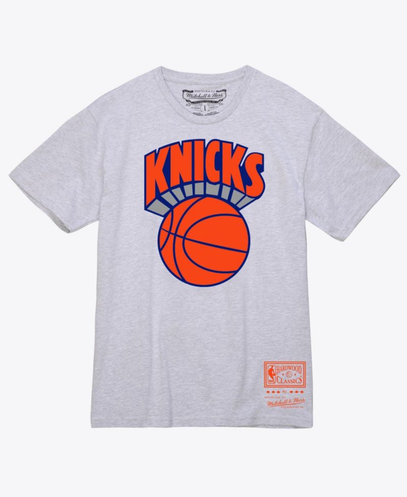 Men's Heather Gray New York Knicks Basic Logo T-Shirt