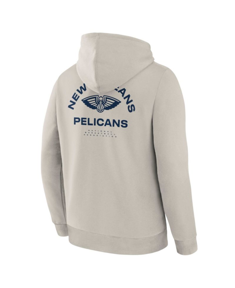 Men's Off White New Orleans Pelicans Crossover Collection Blocked Shot Premium Pullover Hoodie