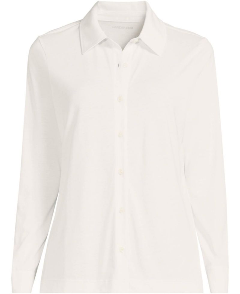 Plus Size Long-Sleeve Button-Front Relaxed-Fit Button-Down Shirt