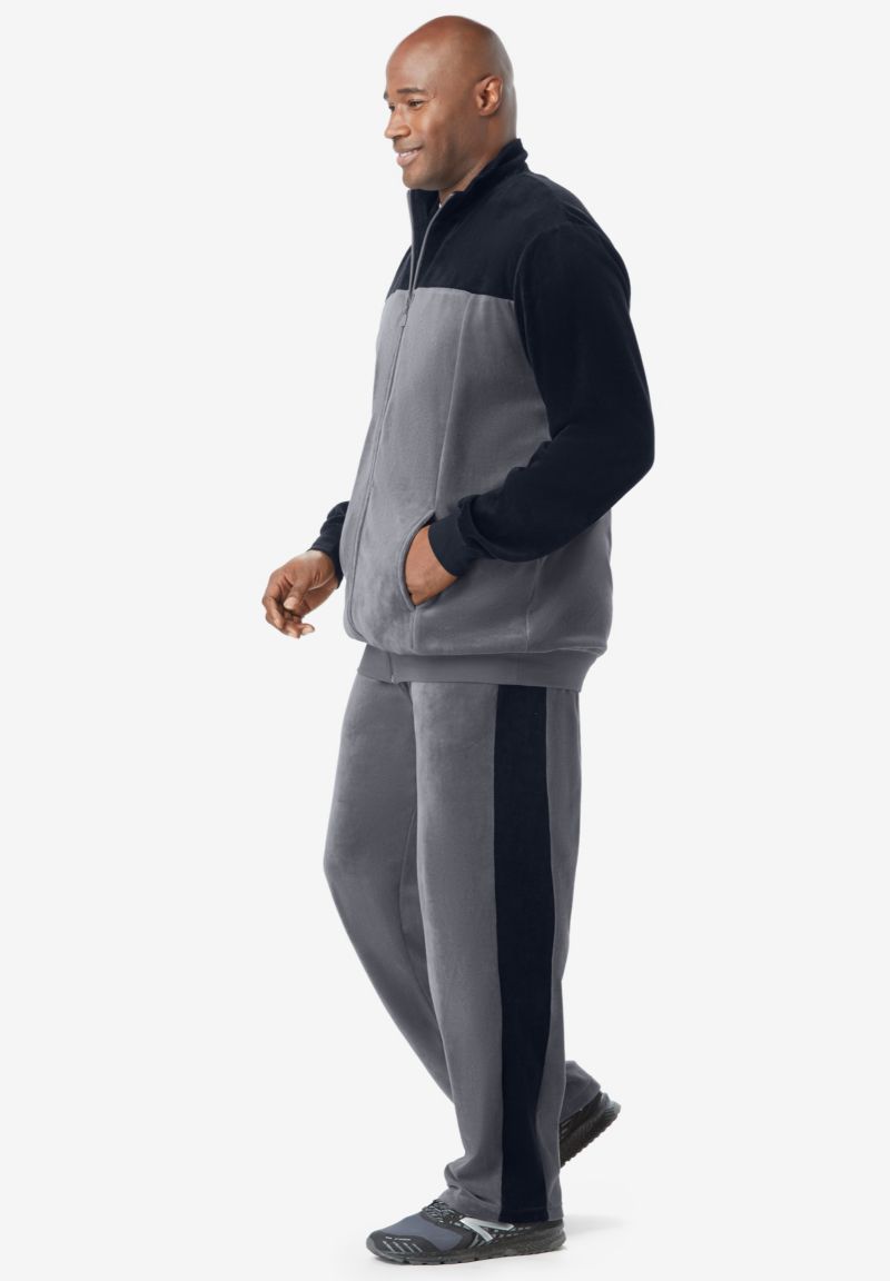 Men's Colorblock Velour Tracksuit