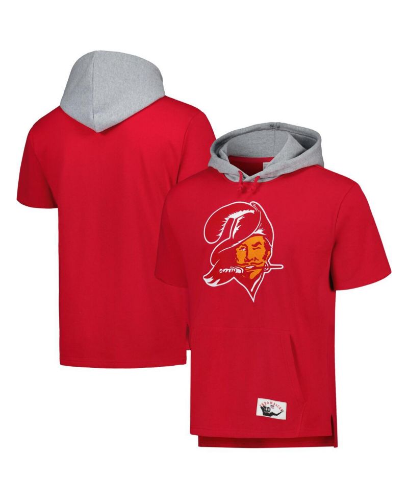 Men's Red Tampa Bay Buccaneers Postgame Short Sleeve Hoodie