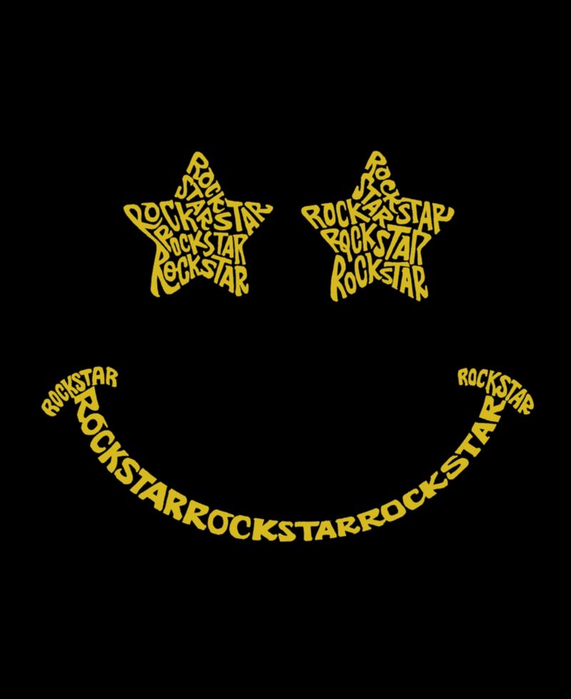 Men's Word Art Crewneck Rockstar Smiley Sweatshirt