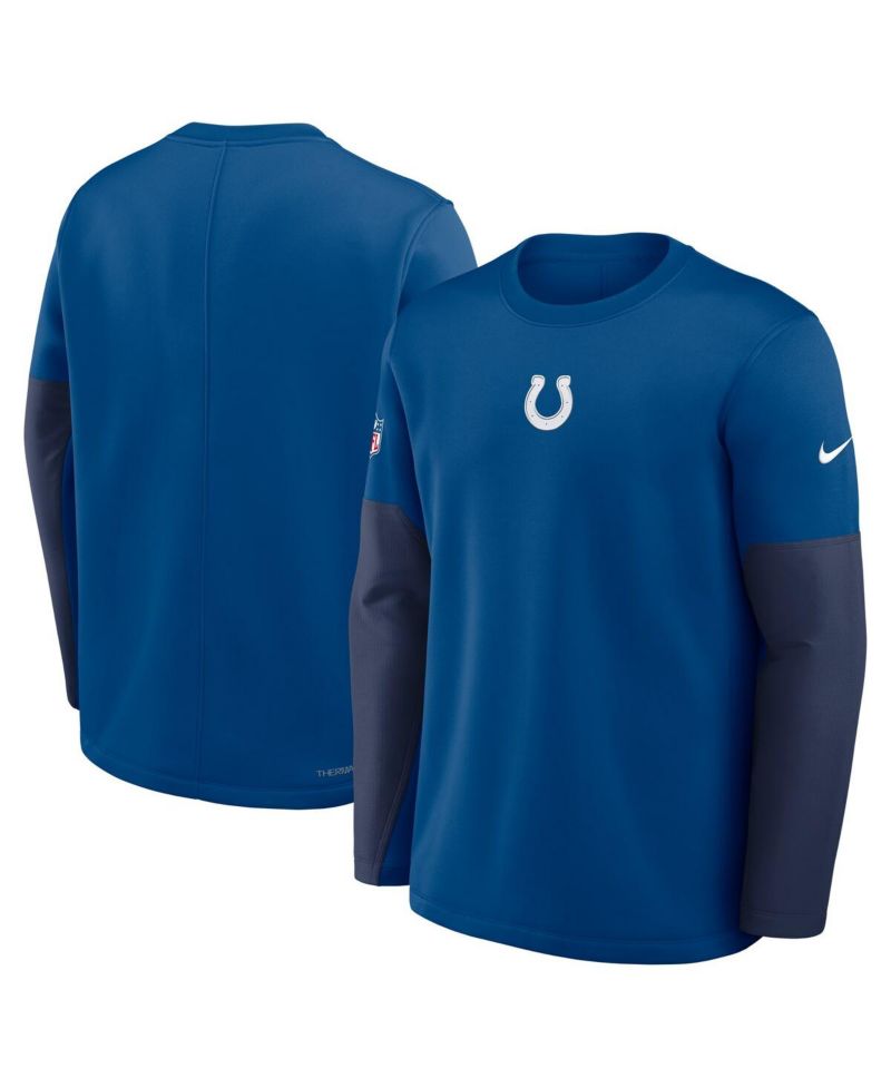 Men's Royal Indianapolis Colts Sideline Coach Therma-FIT Long Sleeve T-Shirt