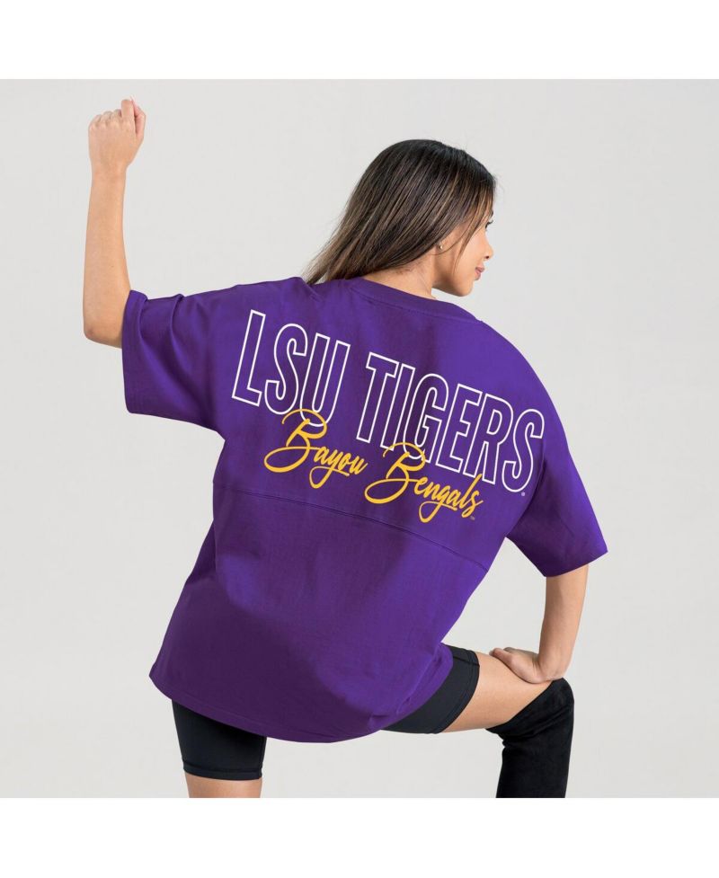 Women's Purple LSU Tigers Oversized Back at Ya T-Shirt