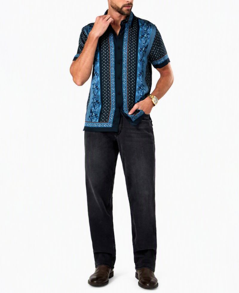 Men's Hugh Paisley Charm Short-Sleeve Classic-Fit Shirt