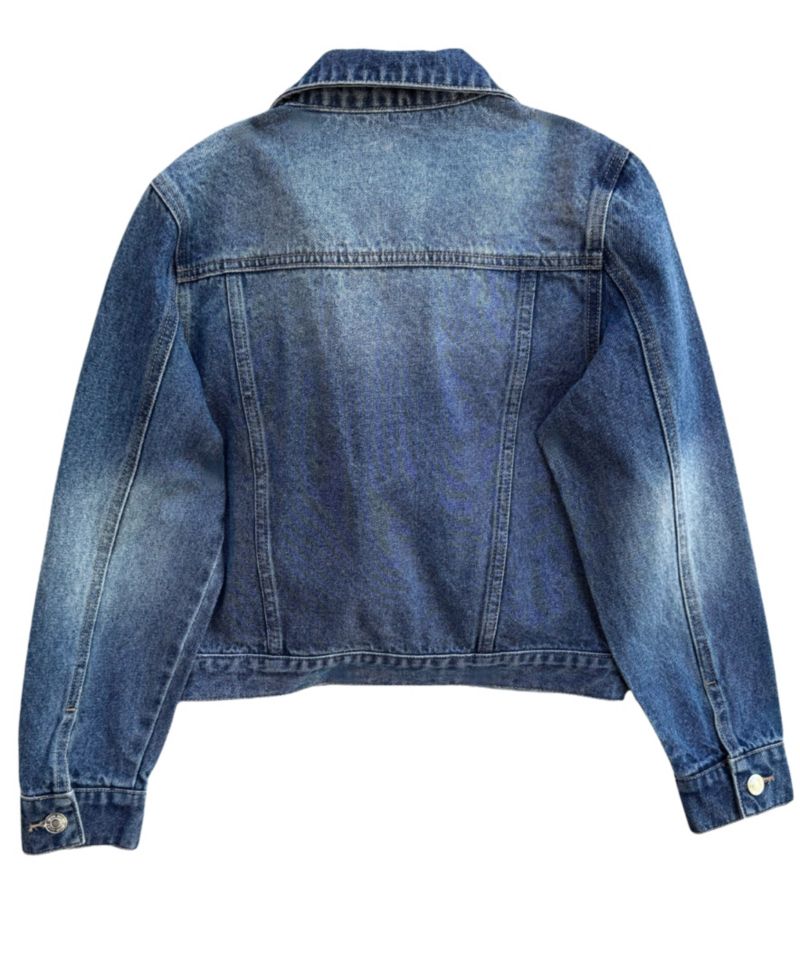 Girls' 7-16 Distressed Star Appliqu&eacute; Denim Jacket