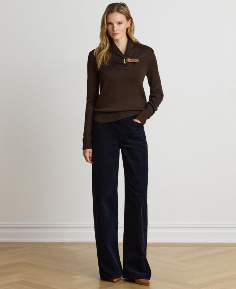 Women's Sabree Long-Sleeve Buckle-Trim Sweater