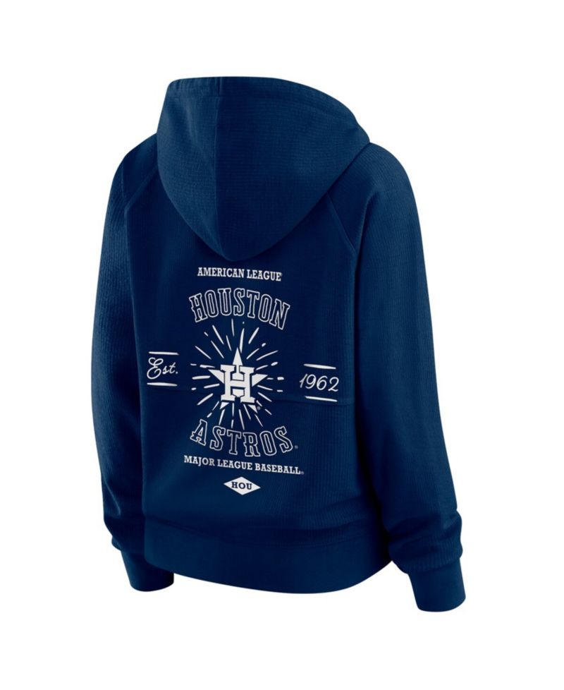 Women's Navy Houston Astros Vintage Full-Zip Raglan Hoodie