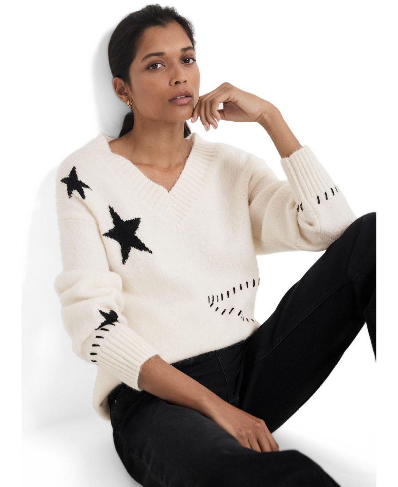 Women's Star Knit Jumper Long Sleeve Regular Cardigan