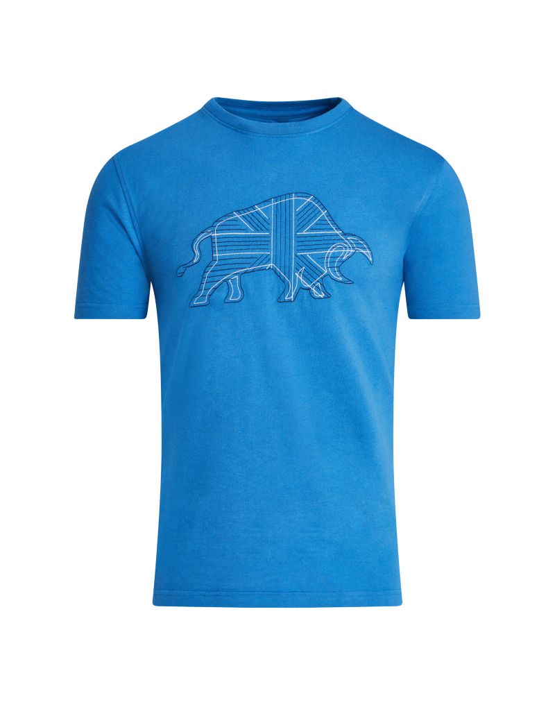 Men's Stitch Embroidery Bull T-Shirt