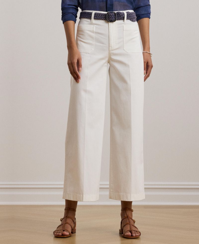 Women's Stretch Chino Wide-Leg Cropped Pants