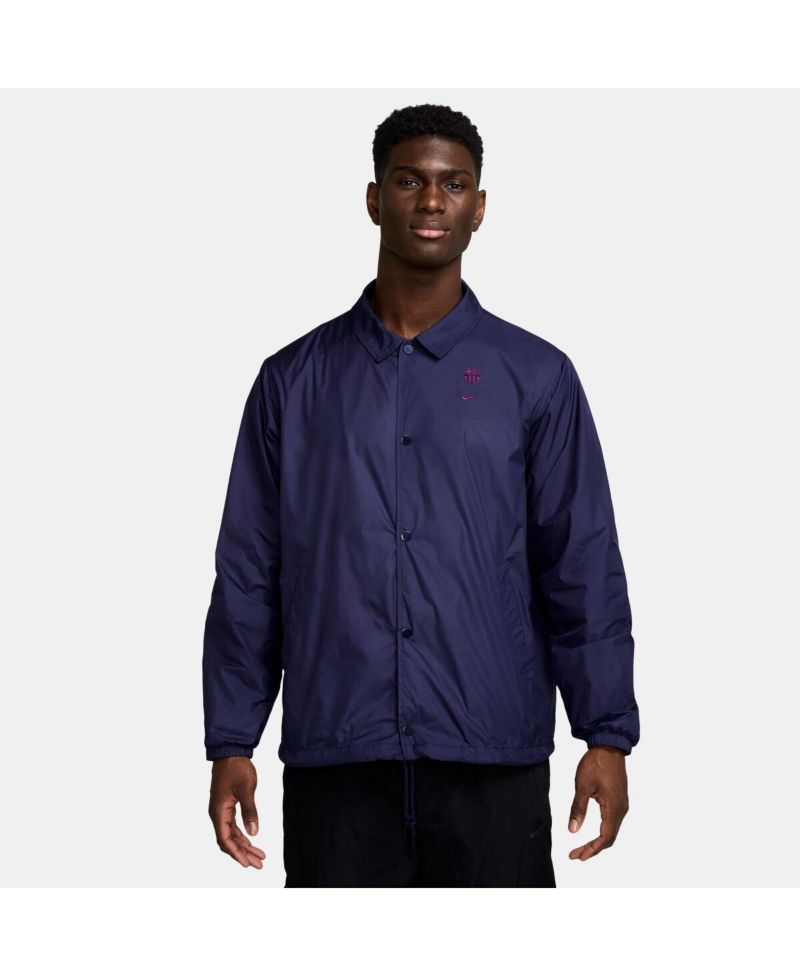 Men's Navy Barcelona Club Coaches Full-Snap Jacket