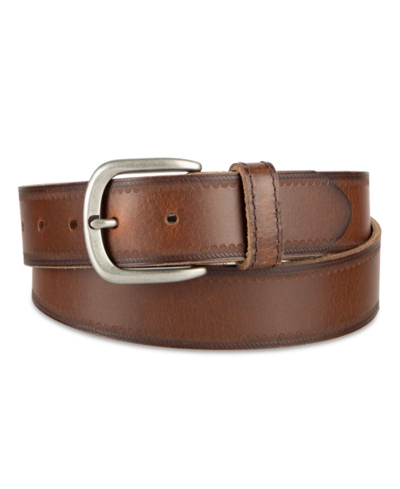 38MM Men's Western Edge Embossed Casual Leather Belt