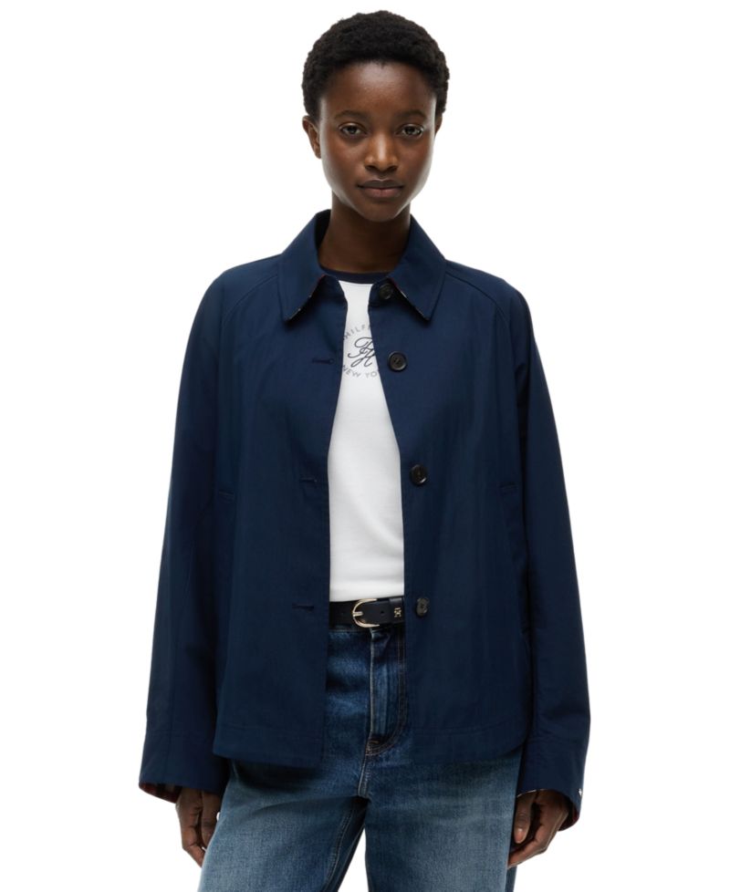 Women's Cotton Collared Long-Sleeve Jacket