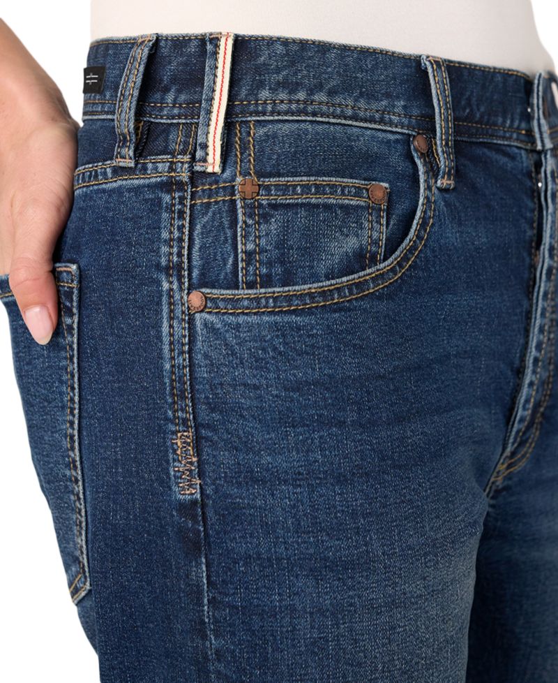 Petite Sloane Slouchy-Girlfriend Cuffed Mid-Rise Jeans