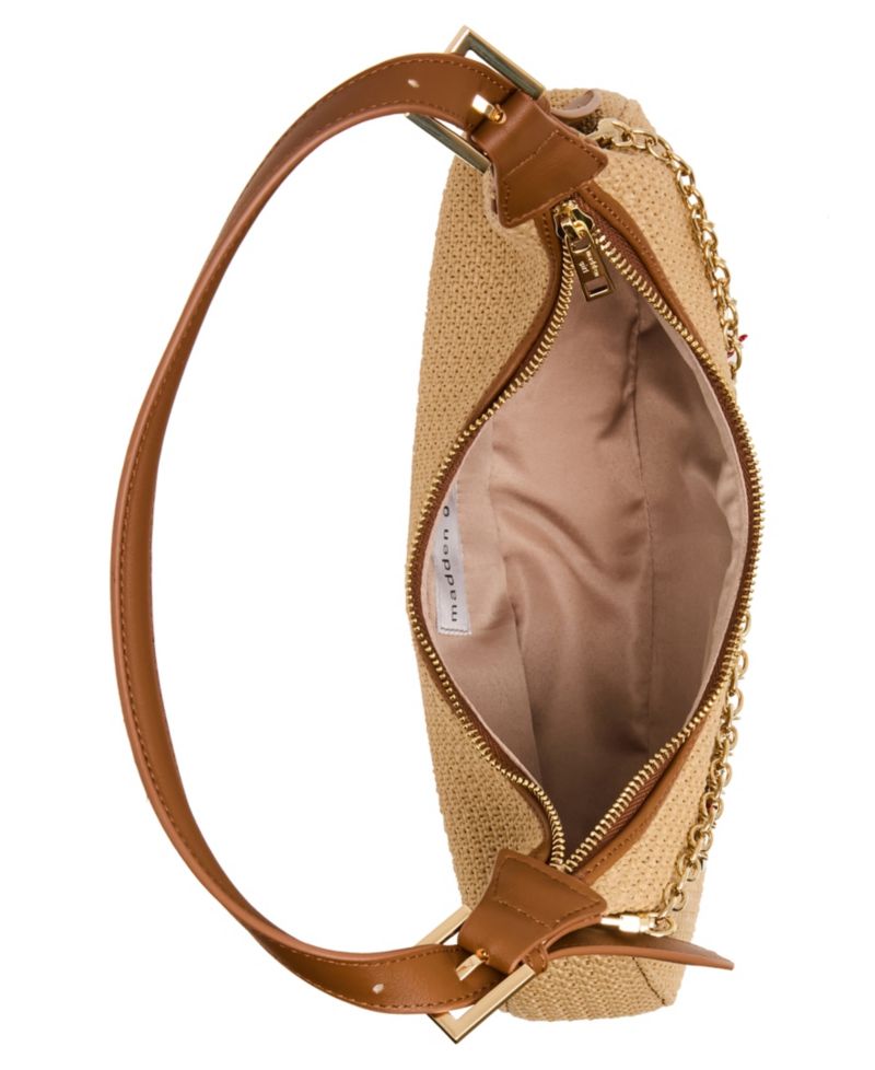 Nicoles Straw Medium Shoulder Handbag