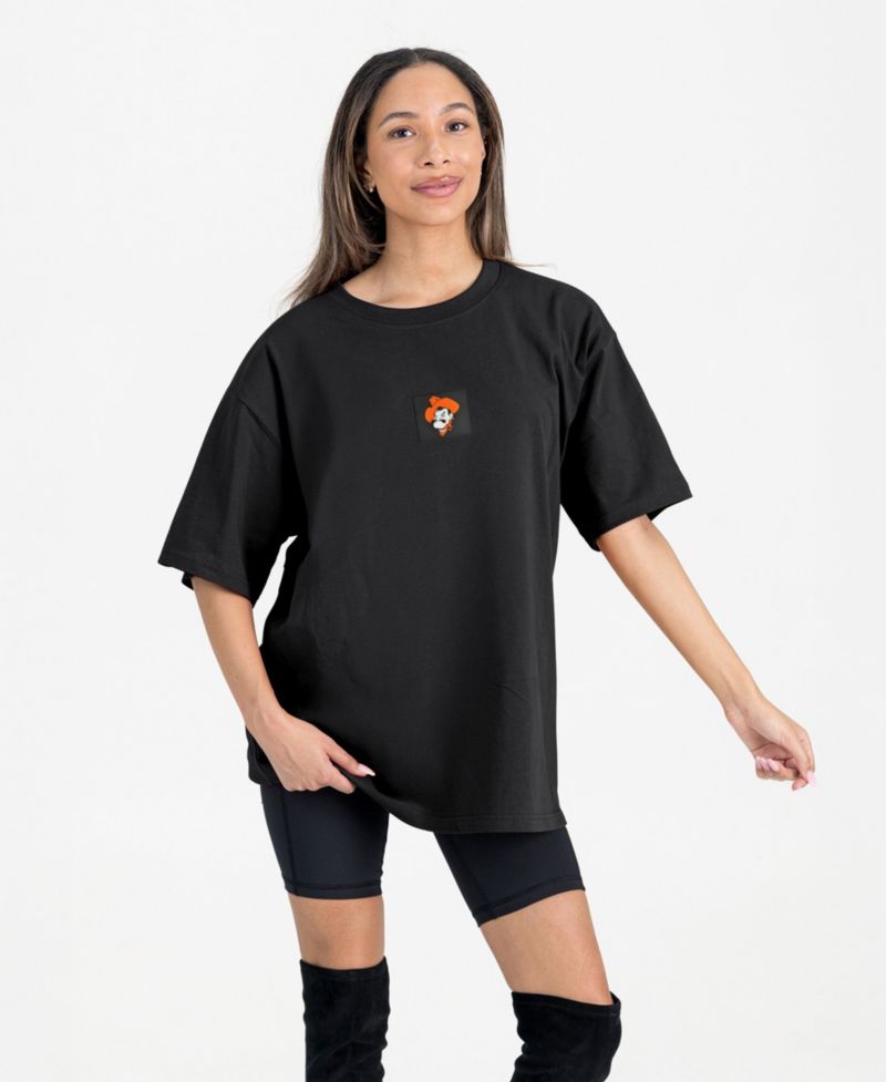 Women's Black Oklahoma State Cowboys Oversized Back at Ya T-Shirt