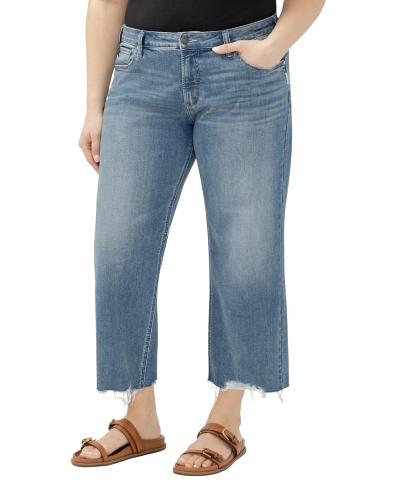 Plus Size Chelsea Boyfriend Mid-Rise Straight-Leg Jeans