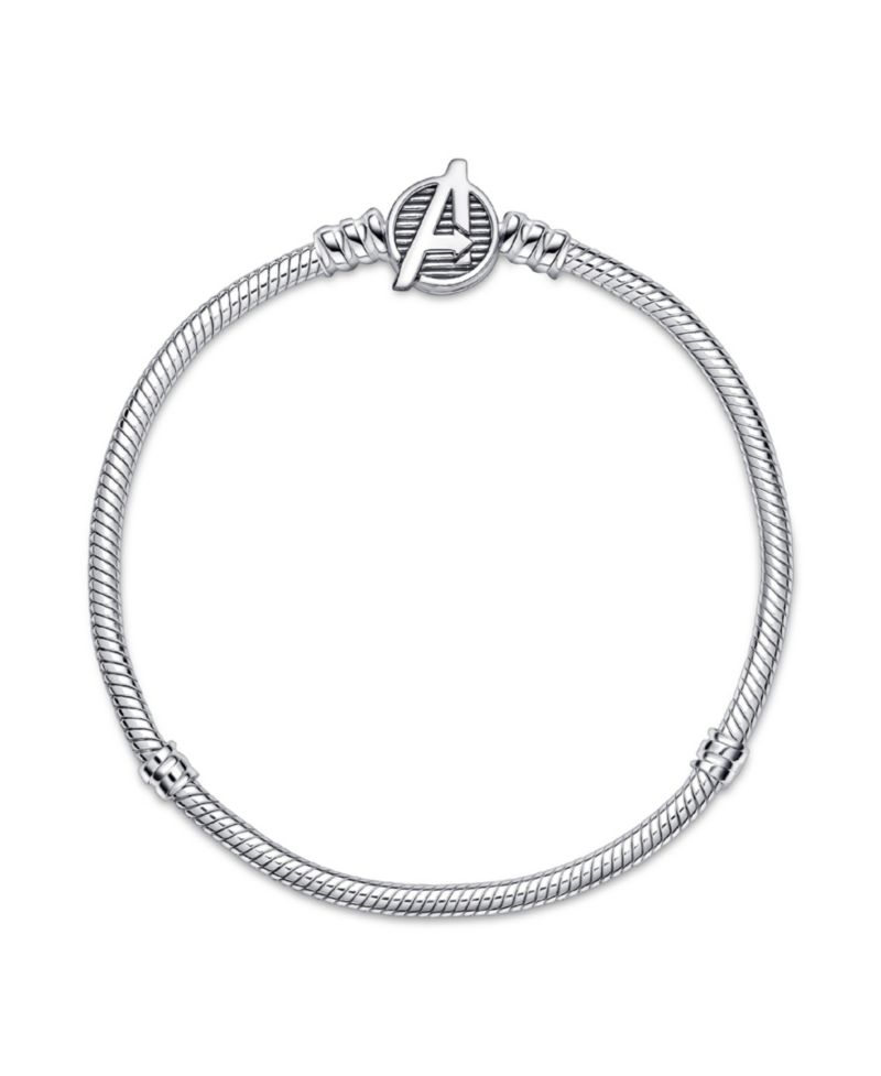 Moments Sterling Silver Marvel The Avengers Logo Clasp Snake Chain Bracelet