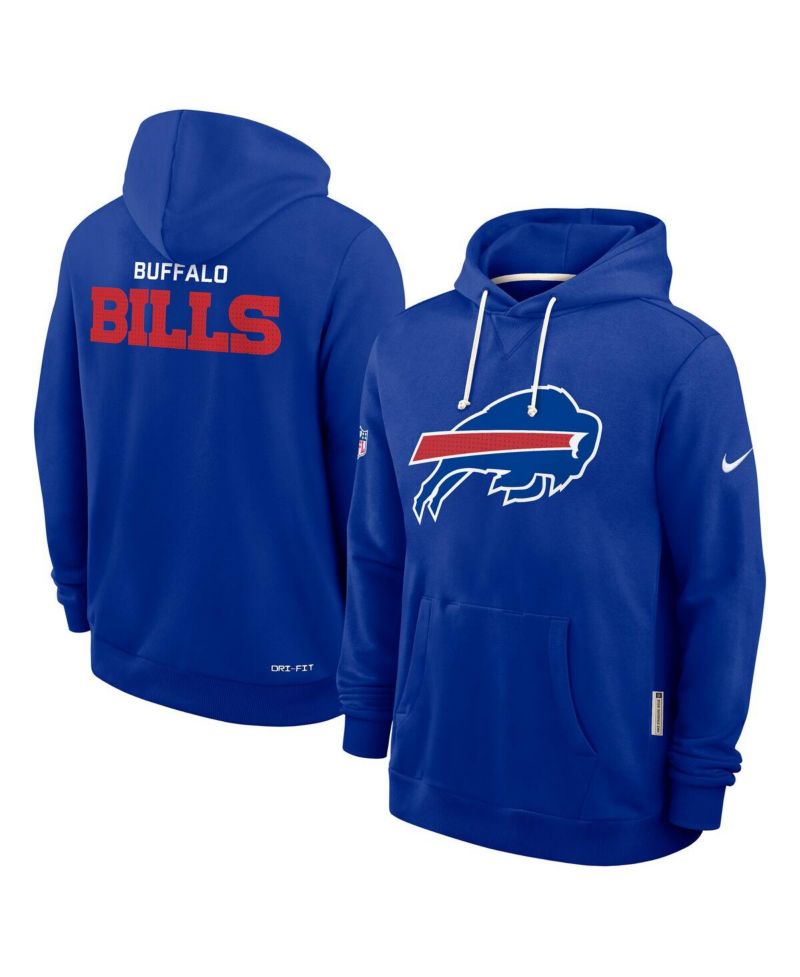 Men's Royal Buffalo Bills Sideline Initial Home Performance Pullover Hoodie