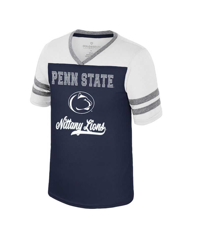 Big Girls Navy Penn State Nittany Lions Princess Bubblegum Bling T-Shirt