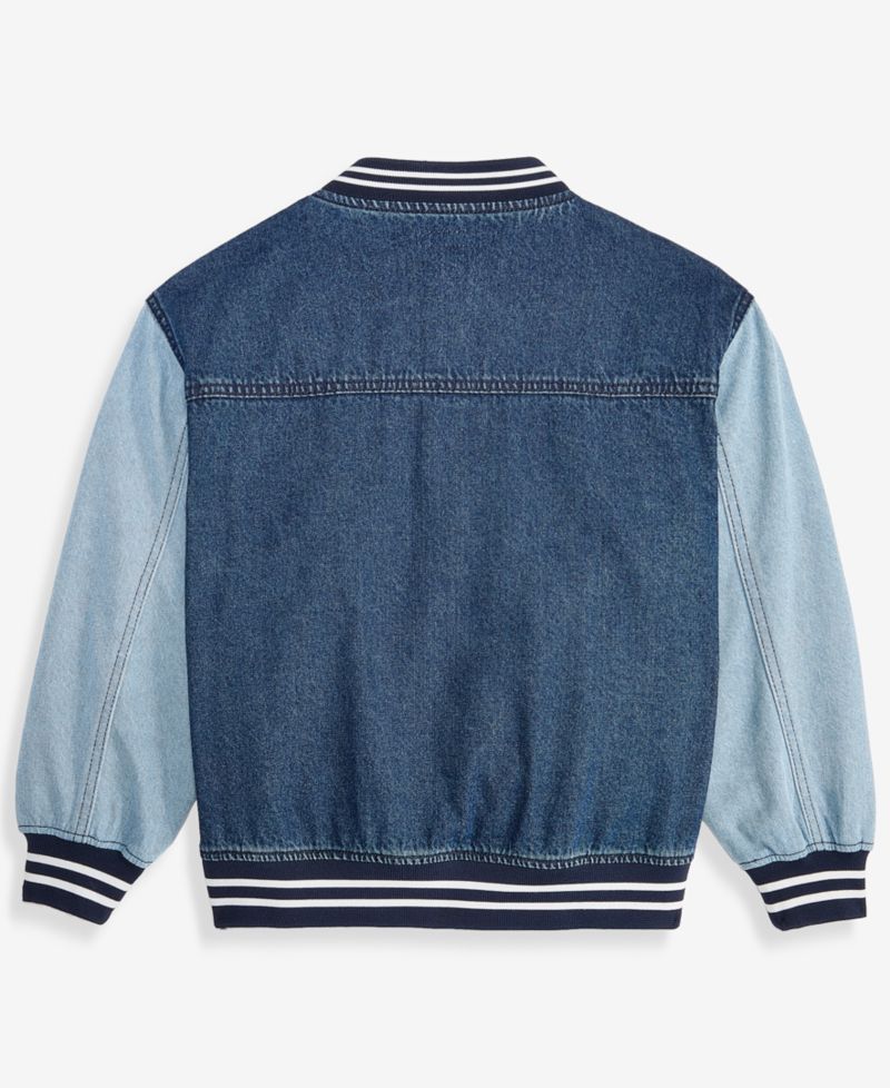 Boys' XS-XL Cotton Denim Varsity Jacket