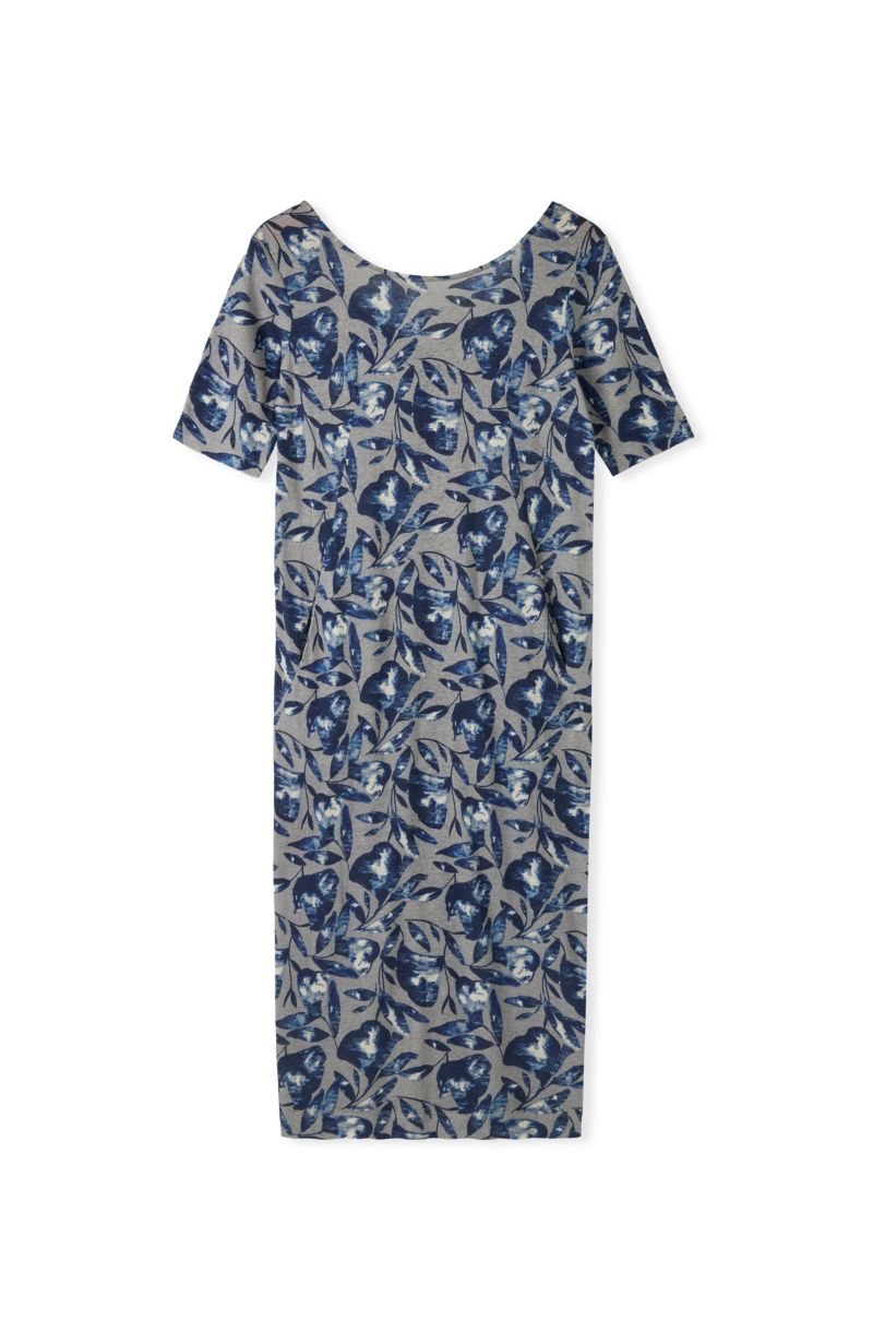 Women's Linen Cotton Blend Button Back Dress