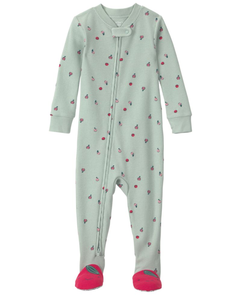 Baby Girls' Apple Thermal Long-Sleeve Footed Pajama
