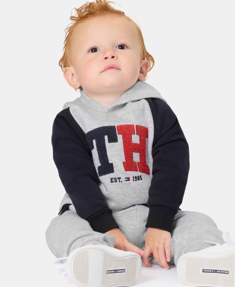 Baby Boys' Color-Blocked Logo Hoodie and Jogger Pants, 2-Piece Set