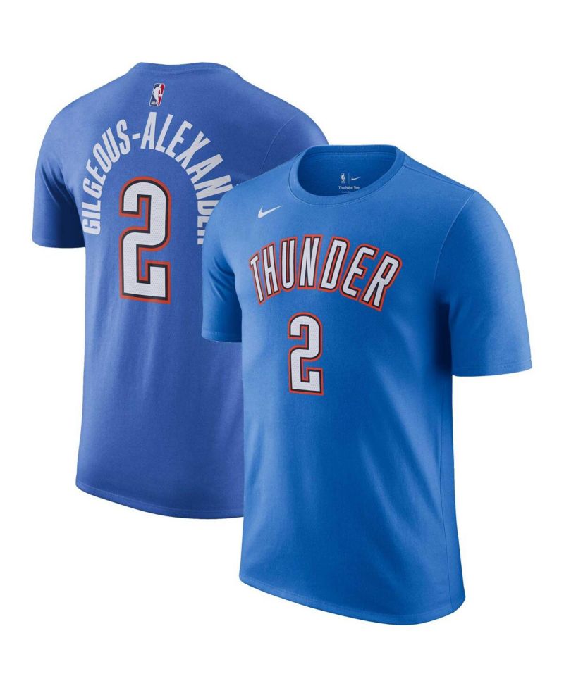 Men's Shai Gilgeous-Alexander Blue Oklahoma City Thunder Icon 2022/23 Name and Number Performance T-shirt