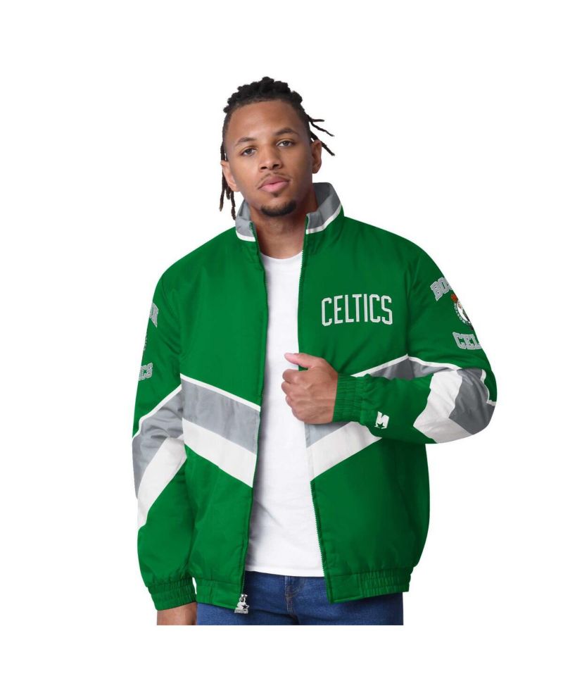 Men's Kelly Green Boston Celtics Captain Oxford Full-Zip Jacket