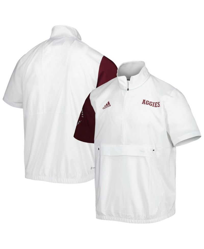 Men's White Texas A&M Aggies M STM AEROREADY Quarter-Zip Jacket