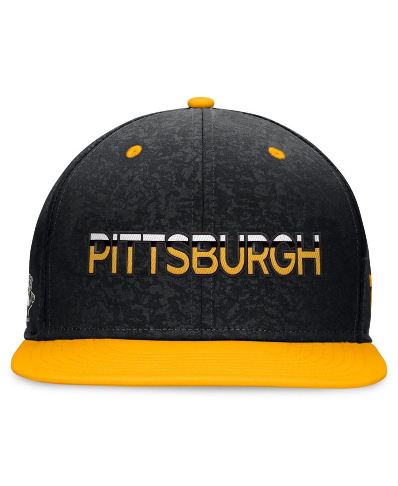 Men's Black, Gold Pittsburgh Penguins Authentic Pro Alternate Jersey Snapback Hat