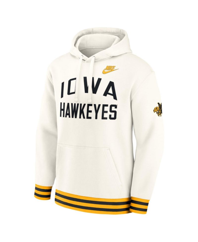 Men's Cream Iowa Hawkeyes Legacy Retro Pullover Hoodie