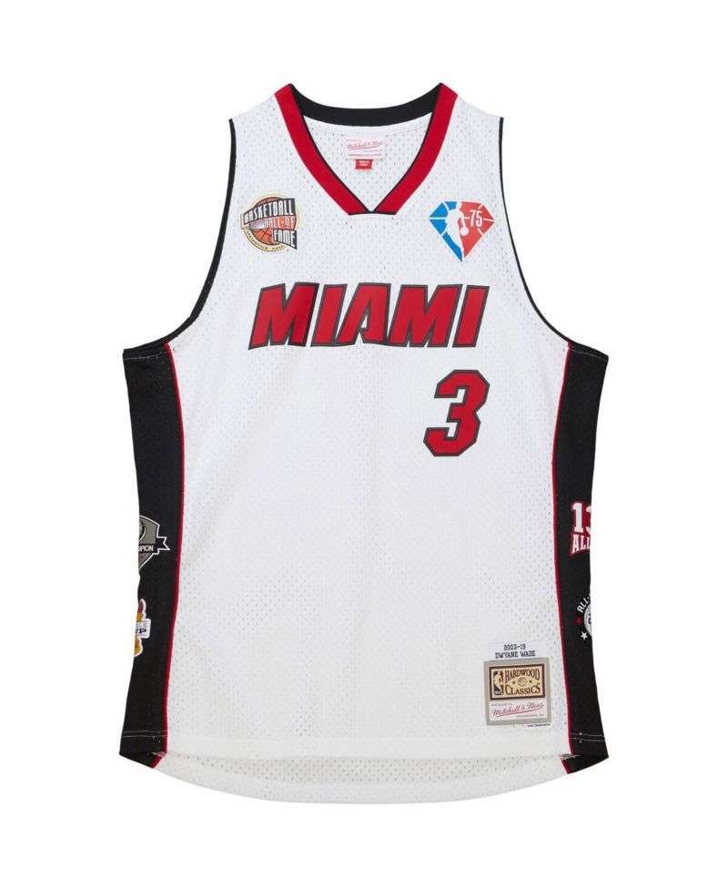 Men's and Women's Dwyane Wade White Miami Heat Hall of Fame Class of 2023 Throwback Swingman Jersey