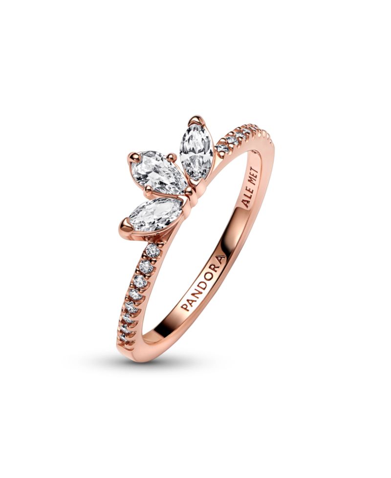 Cubic Zirconia Timeless Sparkling Herbarium Cluster Ring