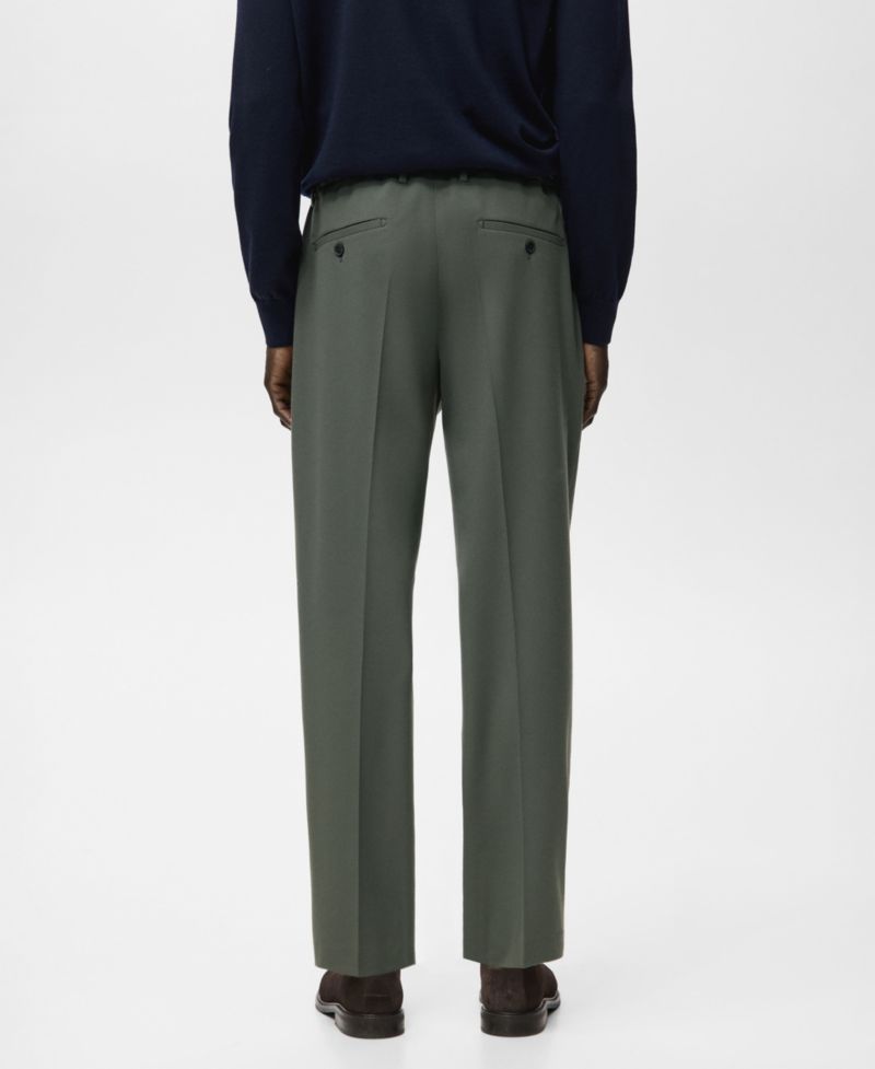Men's Regular Fit Cord Pleated Pants