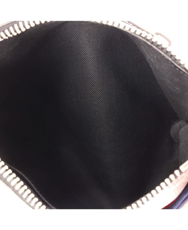 Small Web Strap Front Zip Messenger Bag GG Coated Canvas