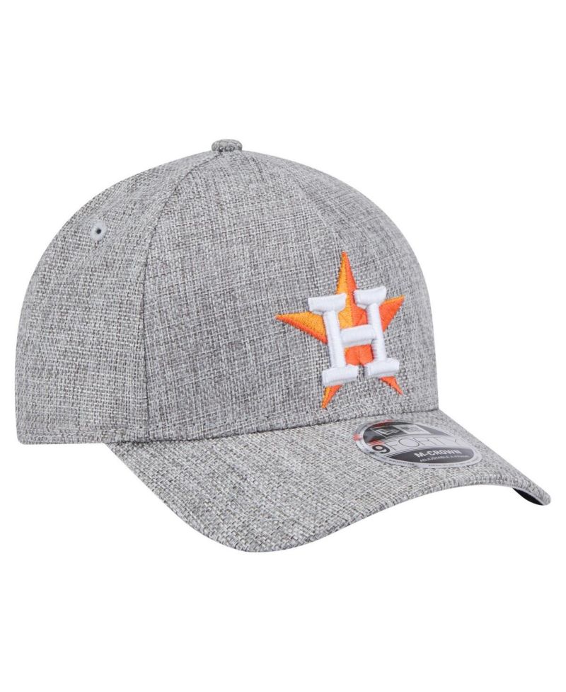 Men's Gray Houston Astros Cotton Weave M-Crown A-Frame 9FORTY Adjustable Hat