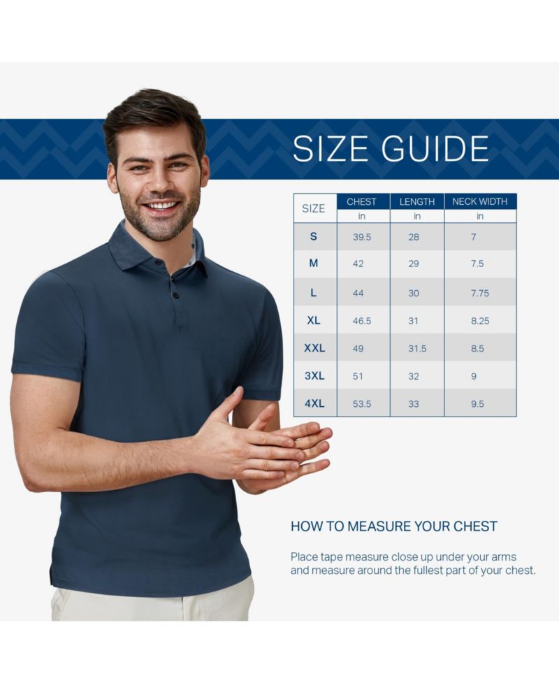 Men's Lightweight Performance Stretch Golf Polo Shirt - 3 Pack