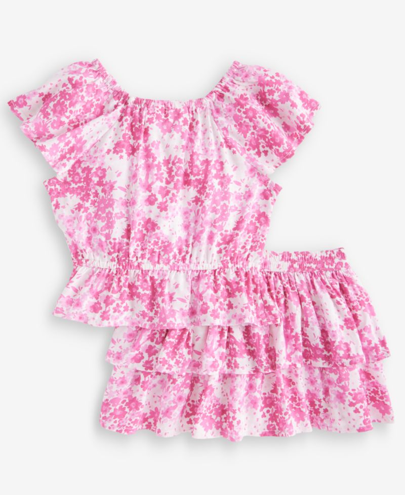 Girls' 12M-5T Ditsy Floral-Print Top & Skirt, 2-Piece Set