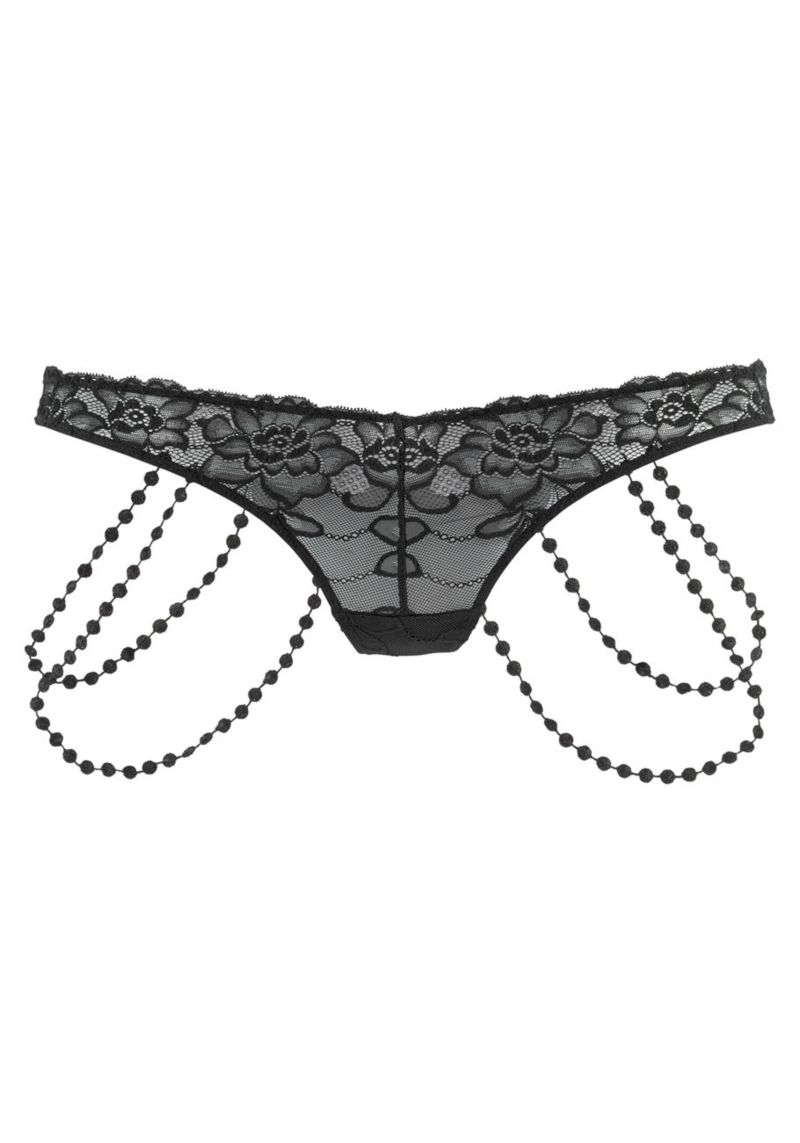 Women's Floral Print Strappy Lace Crochet Thong Underwear