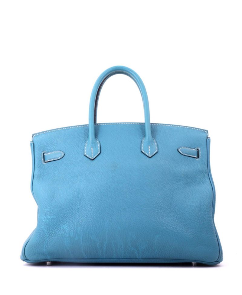 Birkin 35 Handbag Blue Togo with Palladium Hardware