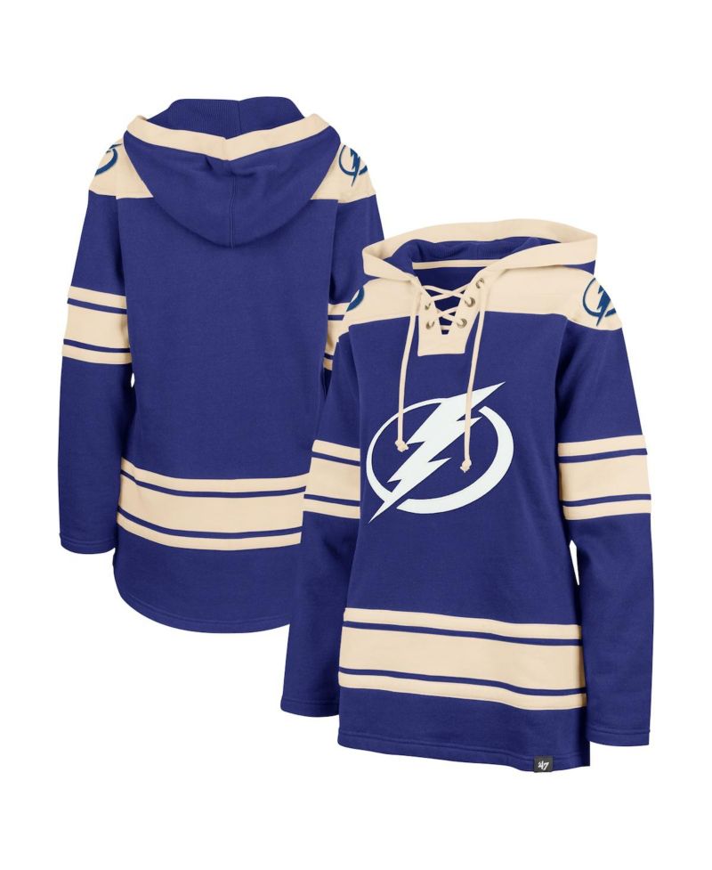 Women's Blue Tampa Bay Lightning Superior Lacer Pullover Hoodie
