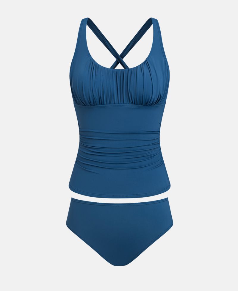 Women's Scoop Neck Cross-Back Tankini Set