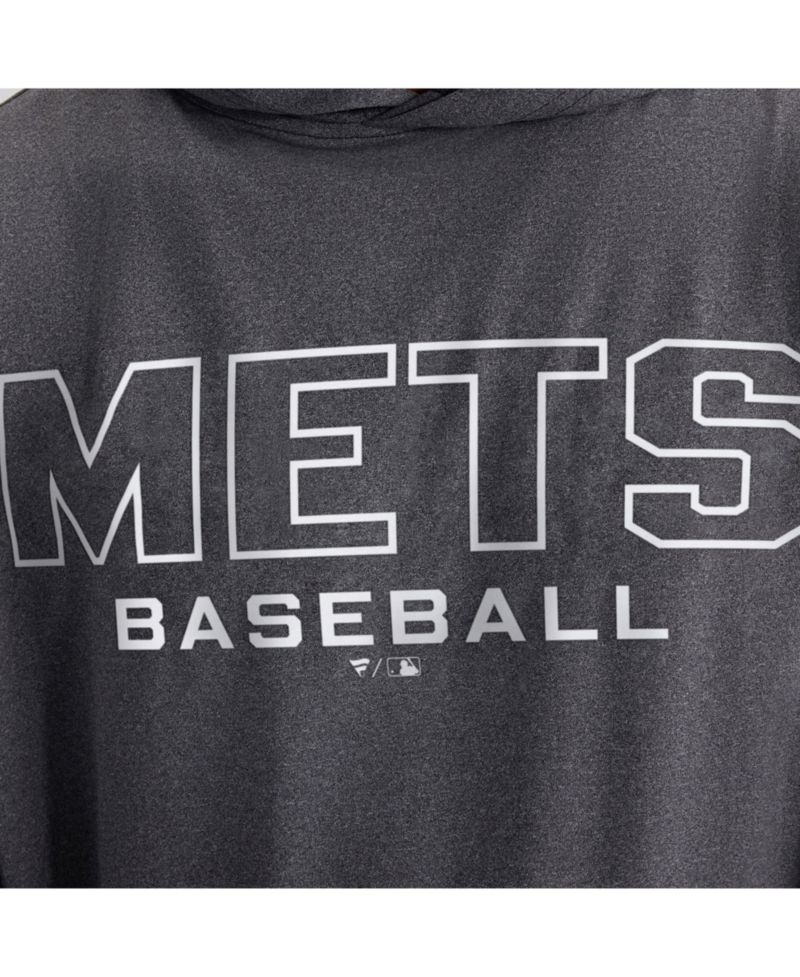 Men's Charcoal New York Mets Clutch Long Sleeve Hooded T-Shirt