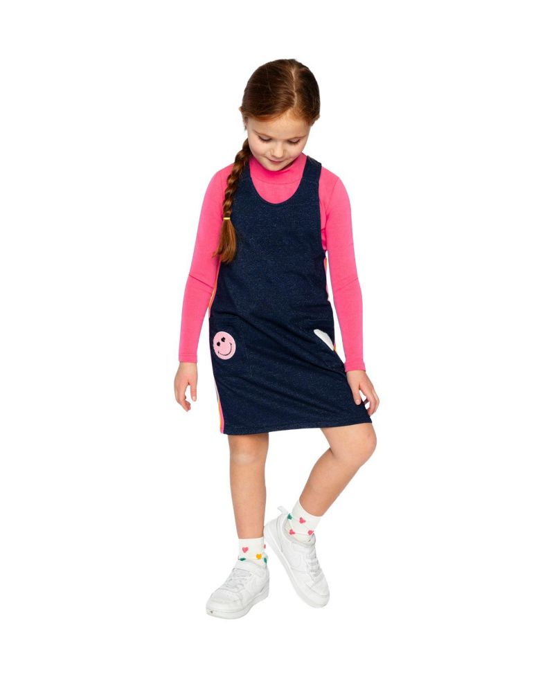 Big Girls 6-14 Brushed Rib Mock Neck Top