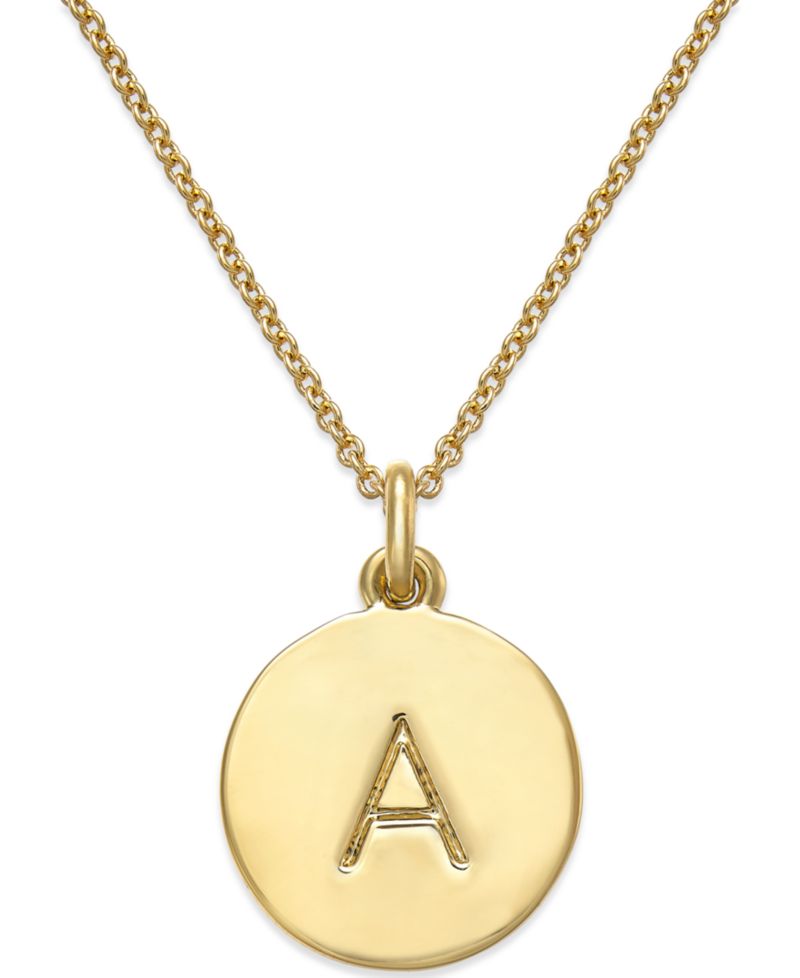 gold plated Initials Pendant Necklace, 17" + 3" Extender