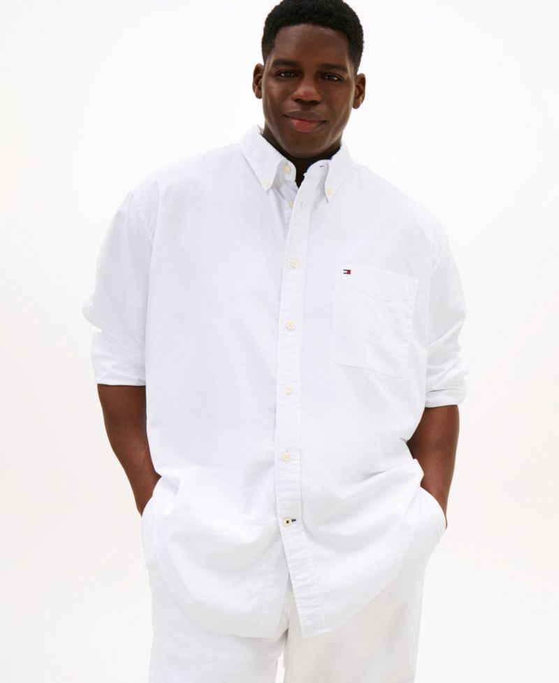 Men's Big & Tall Classic-Fit Stretch Solid Capote Shirt